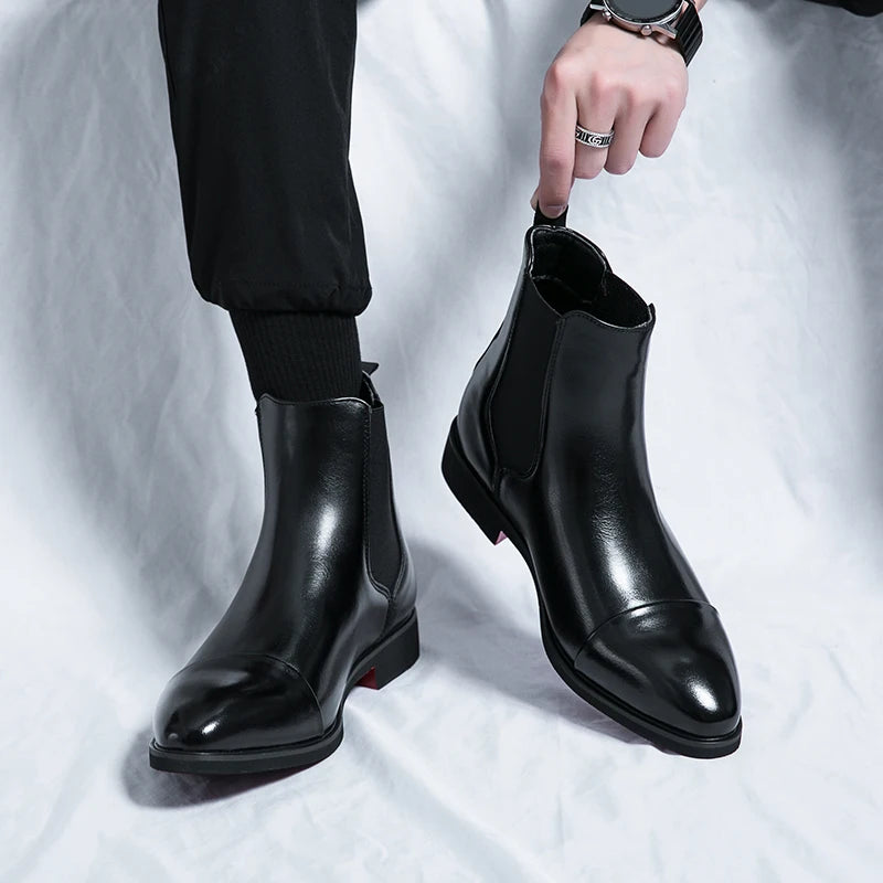 Leather-Look Chelsea Boots - Boots for Men