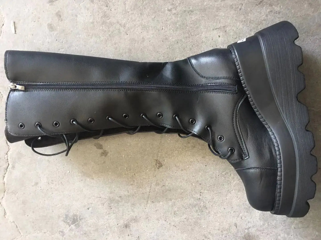 Platform Wedge Mid-Calf Boots - For Women