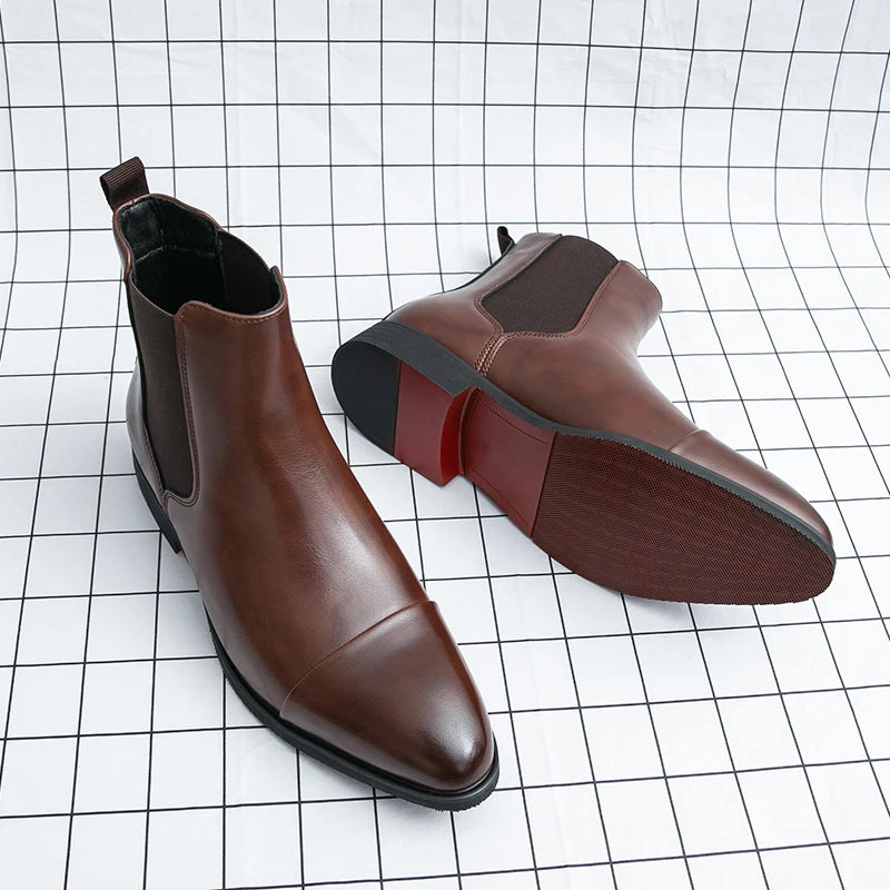 Leather-Look Chelsea Boots - Boots for Men